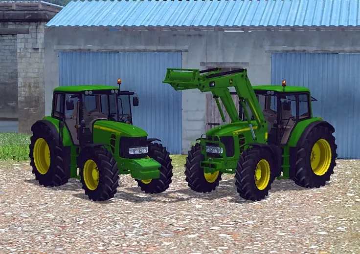 John Deere 6630 z obciążnikiem i turem