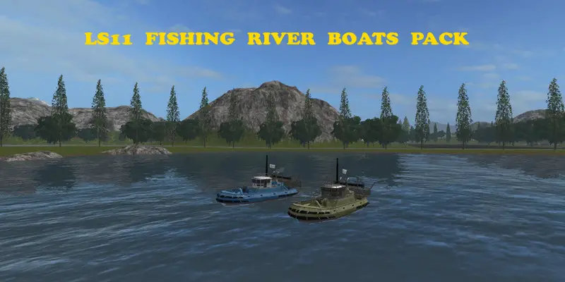 FS17 LS11 Boat Fishing River